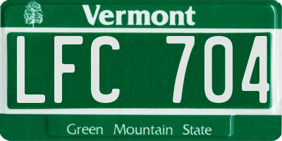 VT license plate LFC704