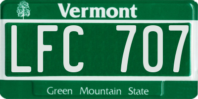 VT license plate LFC707