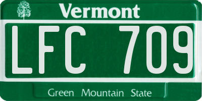 VT license plate LFC709