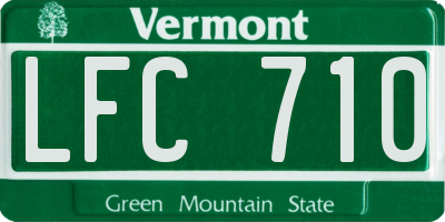 VT license plate LFC710