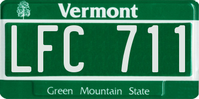 VT license plate LFC711