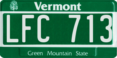 VT license plate LFC713