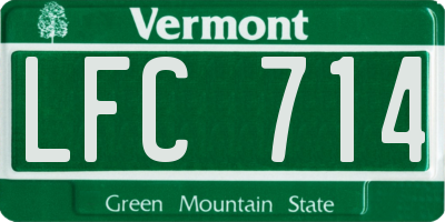 VT license plate LFC714
