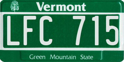 VT license plate LFC715
