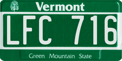 VT license plate LFC716