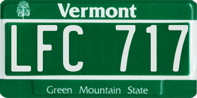 VT license plate LFC717