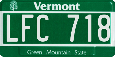 VT license plate LFC718