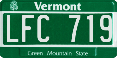 VT license plate LFC719