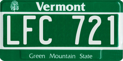 VT license plate LFC721