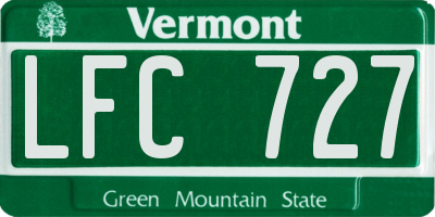 VT license plate LFC727