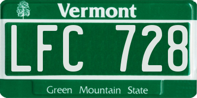 VT license plate LFC728