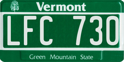 VT license plate LFC730