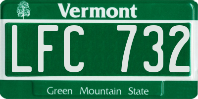 VT license plate LFC732