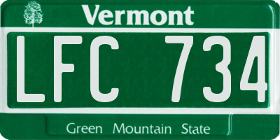 VT license plate LFC734