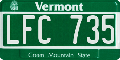 VT license plate LFC735