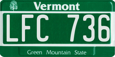 VT license plate LFC736