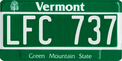 VT license plate LFC737