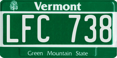 VT license plate LFC738