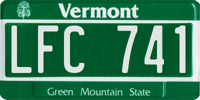 VT license plate LFC741