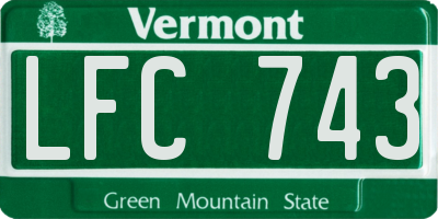 VT license plate LFC743