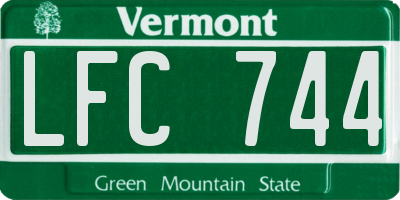 VT license plate LFC744