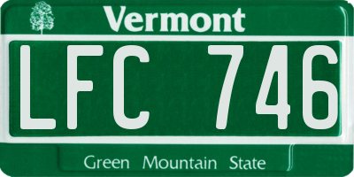 VT license plate LFC746