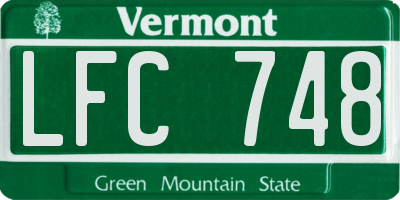 VT license plate LFC748