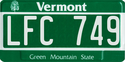 VT license plate LFC749