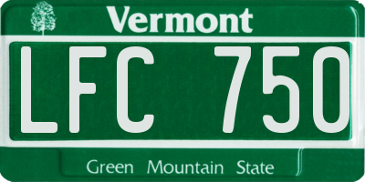 VT license plate LFC750