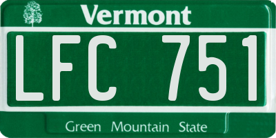 VT license plate LFC751