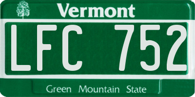 VT license plate LFC752