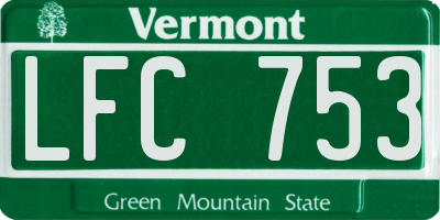 VT license plate LFC753