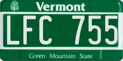 VT license plate LFC755