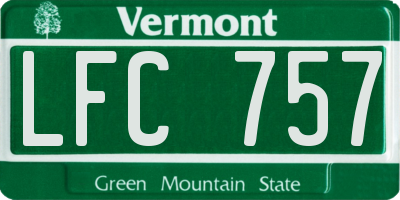 VT license plate LFC757
