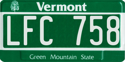 VT license plate LFC758