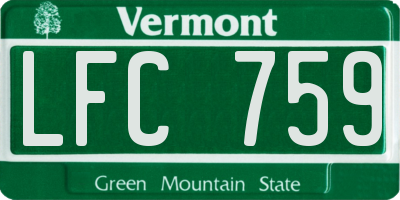 VT license plate LFC759