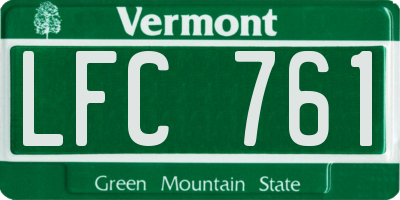 VT license plate LFC761