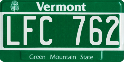 VT license plate LFC762