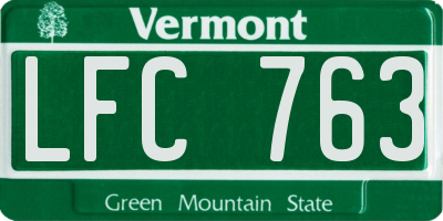 VT license plate LFC763