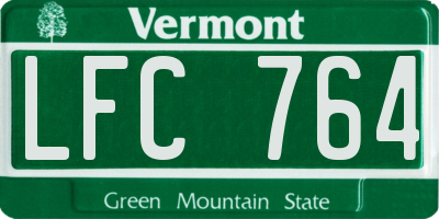 VT license plate LFC764