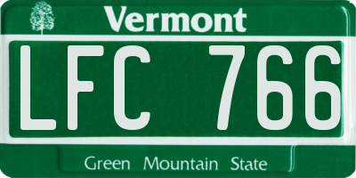 VT license plate LFC766