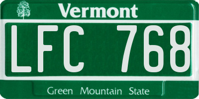 VT license plate LFC768