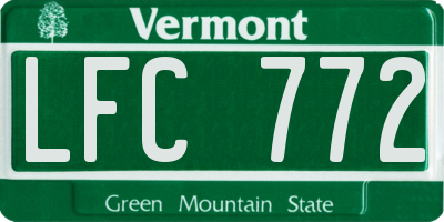 VT license plate LFC772