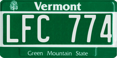 VT license plate LFC774