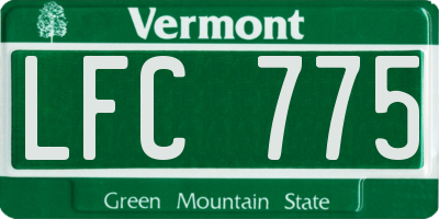 VT license plate LFC775