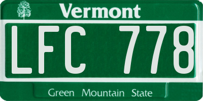 VT license plate LFC778