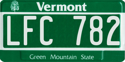VT license plate LFC782