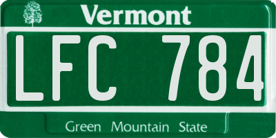 VT license plate LFC784