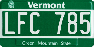 VT license plate LFC785