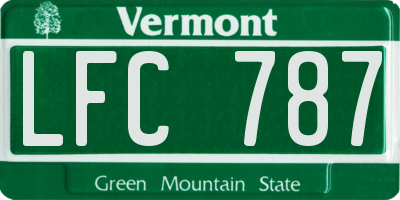 VT license plate LFC787